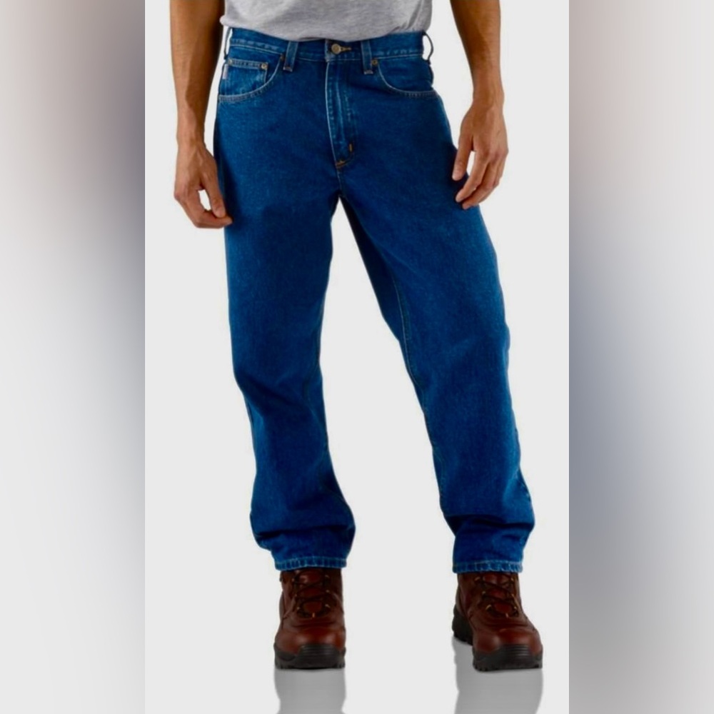 Like New! Carhartt Men's Relaxed Tapered Leg Blue Jeans- Size 38 x 34